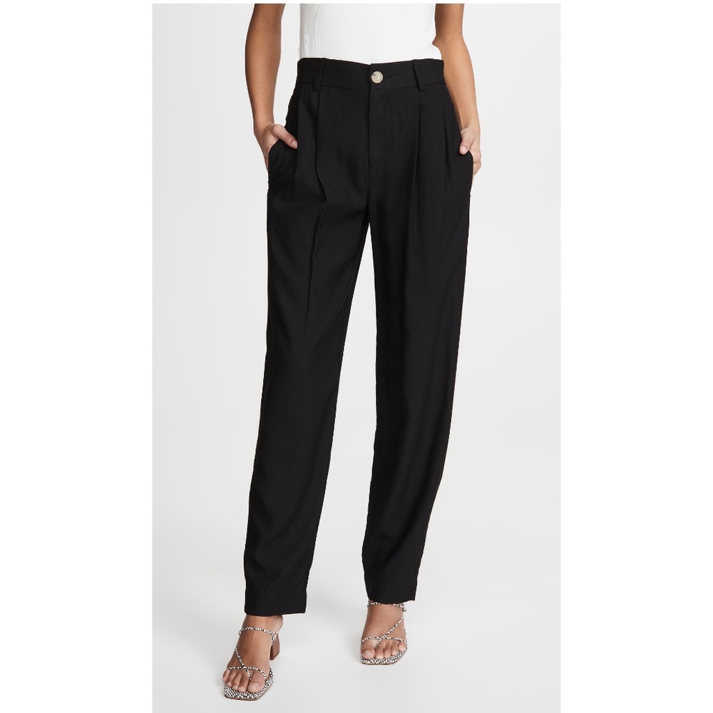 Vince Pleated Ankle Trousers - Black Sz 0